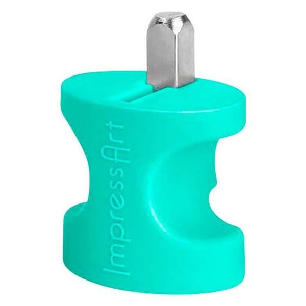 Tampon Coeur - IMPRESSART - 6 mm - Vit - Skyddande fingrar inkluderade - Gravyr metall