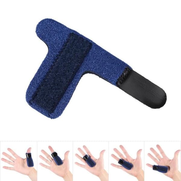 Fingerortos - ZJCHAO - Justerbar - Finger skydd - Fraktur stabilisering - Blå