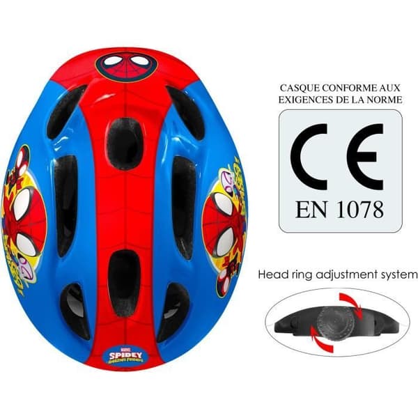 STAMP cykelhjälm - Spidey modell för barnpojkar - justerbar och bekväm huvudomkrets
