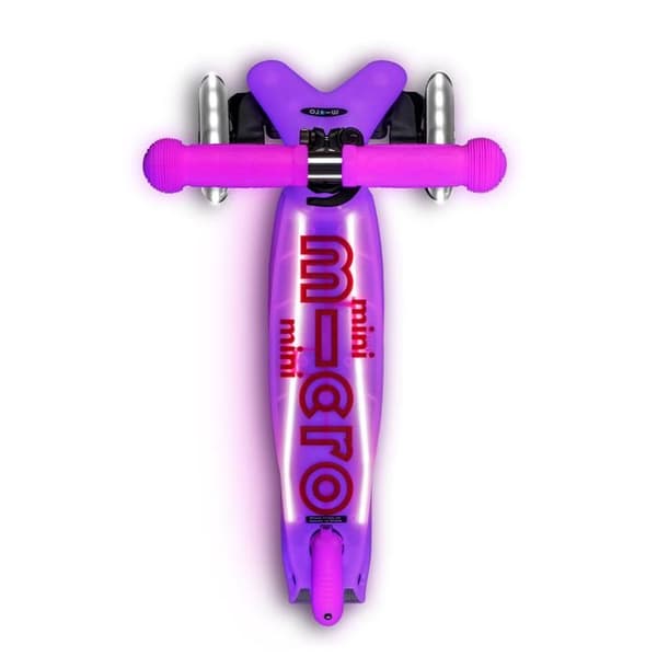 Trottinette - Mikromobilitet - Mini Micro Deluxe Glow LED Plus - Rosa - 3 hjul - 1,95 kg