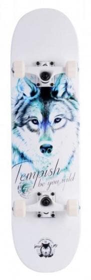 skateboard Blue Wolf 31 x 8 tum trä vit/svart