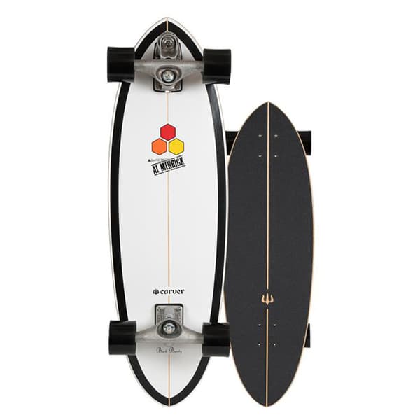 CARVER 31,75" CI SVART SKJØNNHET SURFSKATE KOMPLETT C7 RAW