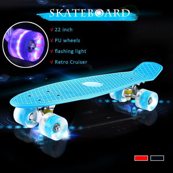 Enkeeo Kids Youths 22" Penny Style Skateboard Long Board Plast Stakeboard Present