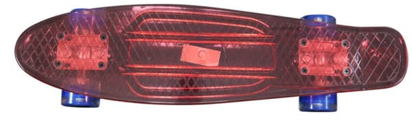 MCU-Sport Röd Transparent LED Skateboard m/LED Ljus + ABEC7