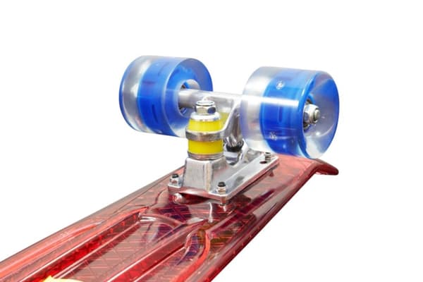 MCU-Sport Röd Transparent LED Skateboard m/LED Ljus + ABEC7