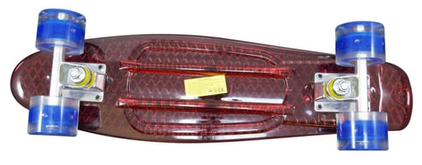 MCU-Sport Röd Transparent LED Skateboard m/LED Ljus + ABEC7
