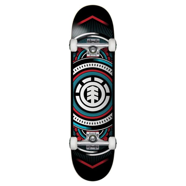 Element Skateboard Hatched Red Blue Svart