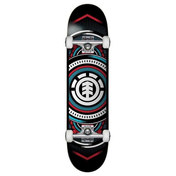 Element Skateboard Hatched Red Blue Svart