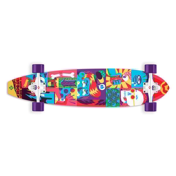 Street Surfing Longboard Cut Kicktail 36´ Comics 36´´ Hopeinen