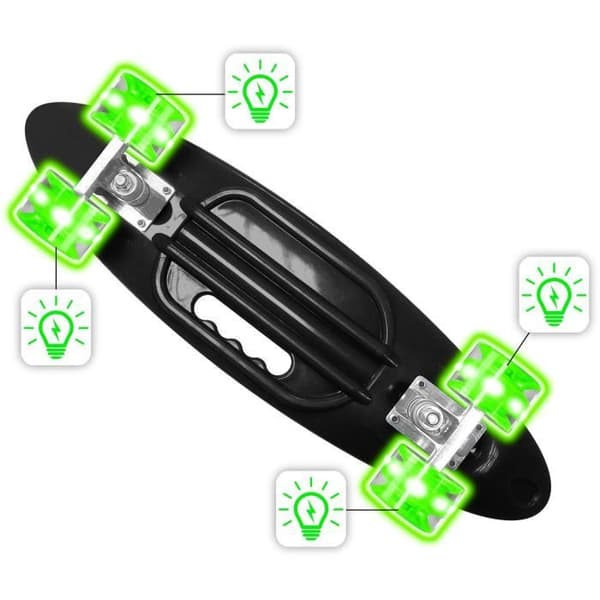 STAMP Skateboard 24" x 7" SKIDS CONTROL med upplyst handtag och hjul