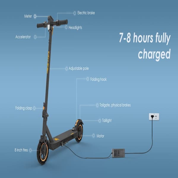 KuKirin S1 Max el-scooter, 350W motor, 30KM/H, 36V 10.4AH batteri, udholdenhed på omkring 35-39KM.