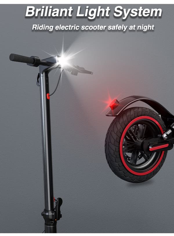 Lamtier 10'' hopfällbar elsparkcykel, 350W motor, 10.4AH batteri, framhjulsdrift, stötdämpare fram och bak