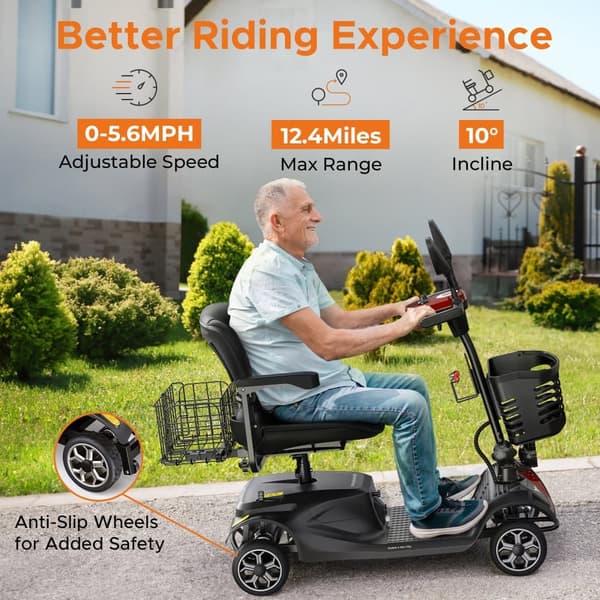 ENGWE elektriska skoter för vuxna, 4 hjul, 24V12Ah, 250W motor, 15,5 mil lång räckvidd, bekväm åktur förfritid och korta resor.