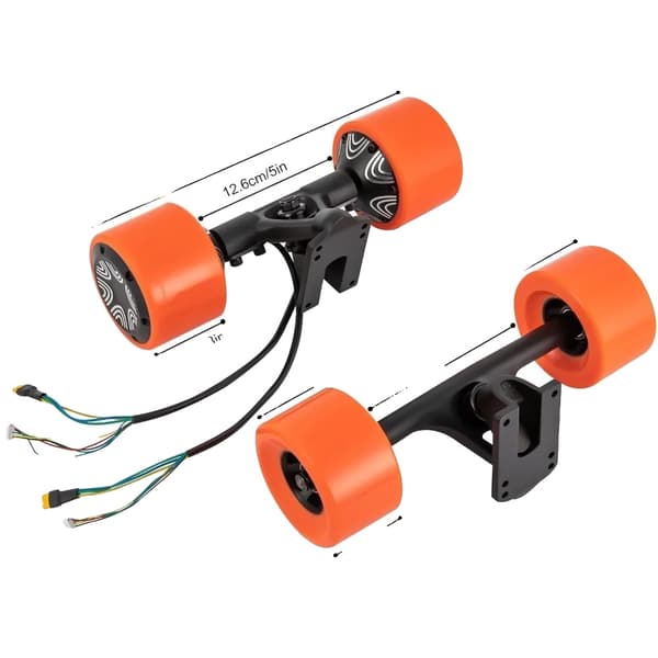 Skateboard Dual Motor Kit, 250W Effekt, 25 km/t Topfart, 100 kg Belastningskapacitet,Appelsin