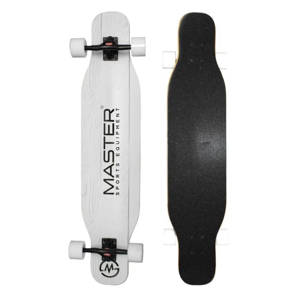 Longboard MASTER 42" Lönnskateboard 107cm - Mönster: Vitt Trä