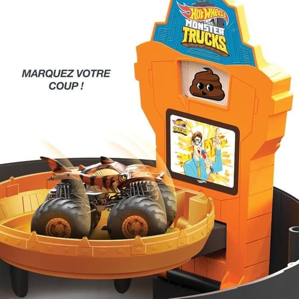 Hot Wheels Monster Trucks Set Arena Wheel, med 3 Hot Wheels Monster Trucks och 3 Hot Wheels fordon i skala 1/64, Gåva p