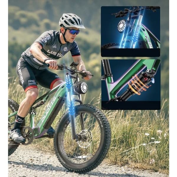 Elcykel DUOTTS E26 55km/h 1000W 48V 20Ah 120km MTB Praktisk för att resa och parkera Grön