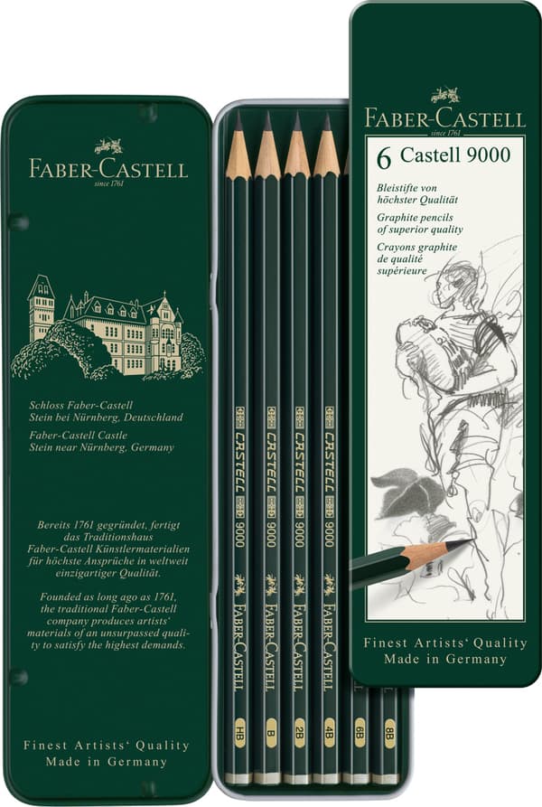 Castell 9000 Blyant Metalletui Faber-Castell