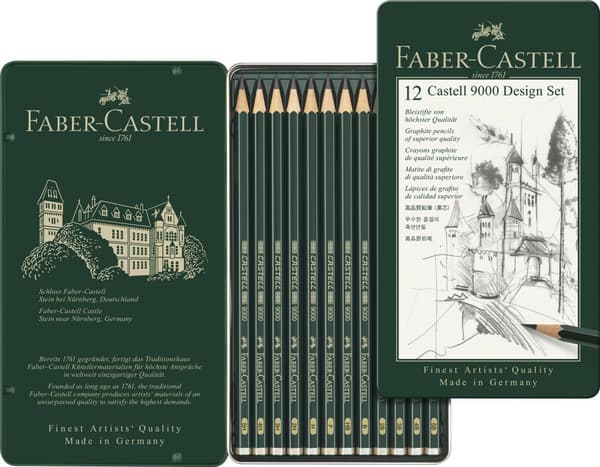 Blyertspennor Set Castell 9000/5B-5H Faber-Castell