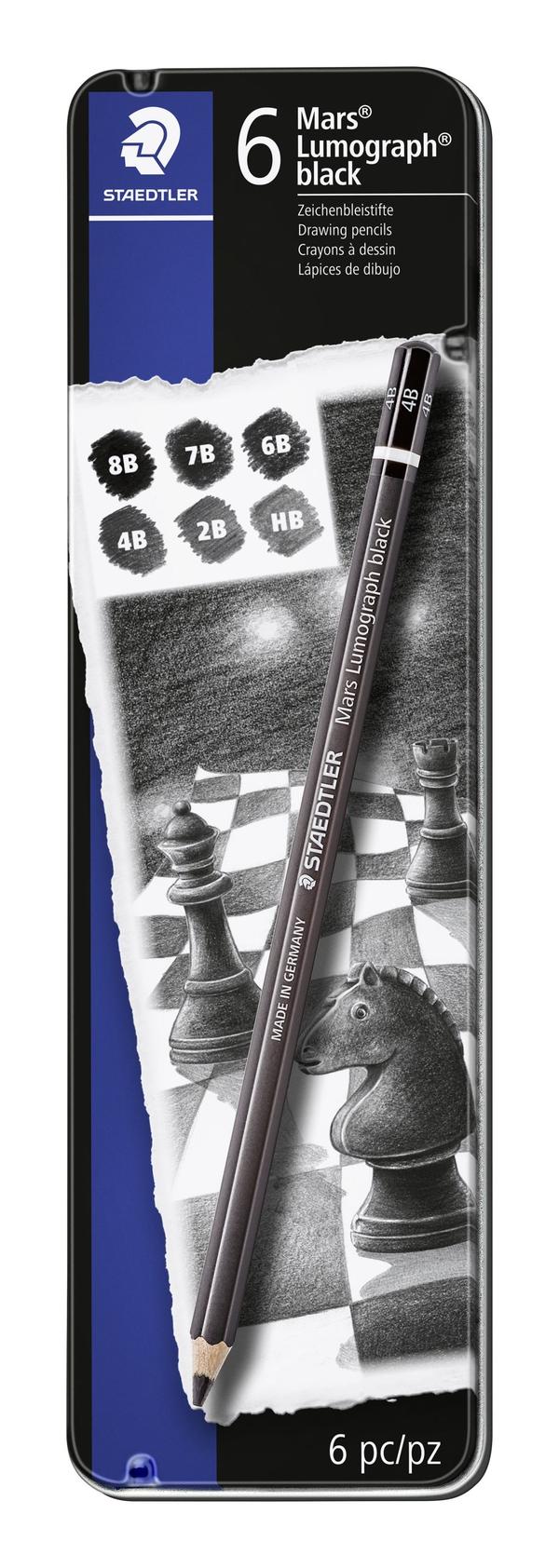 Skisspennor Black Artist Premium 6-p Mars Lumograph Staedtler