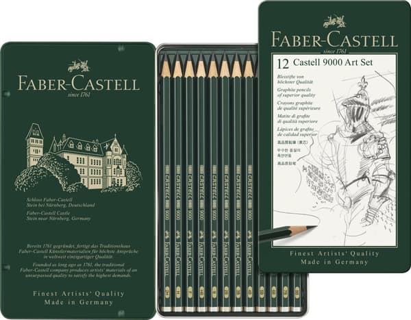 Blyertspennor Castell 9000 Set/8B-2H Faber-Castell