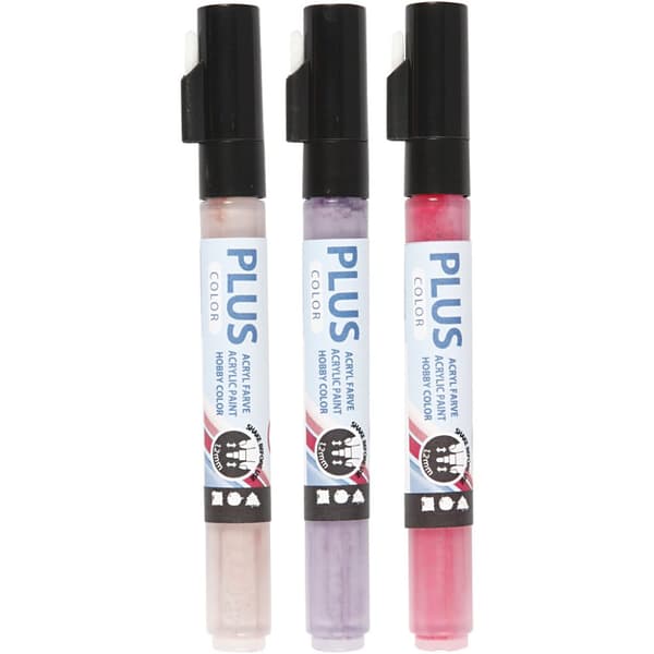 Plus Color Marker 3 pack - 1,2 mm - Rosa och Lila nyanser