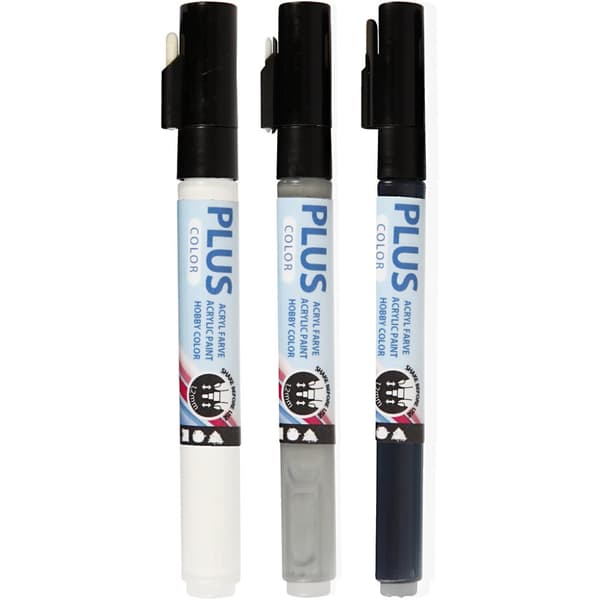 Plus Color Marker 3 pack - 1,2 mm - Grå nyanser