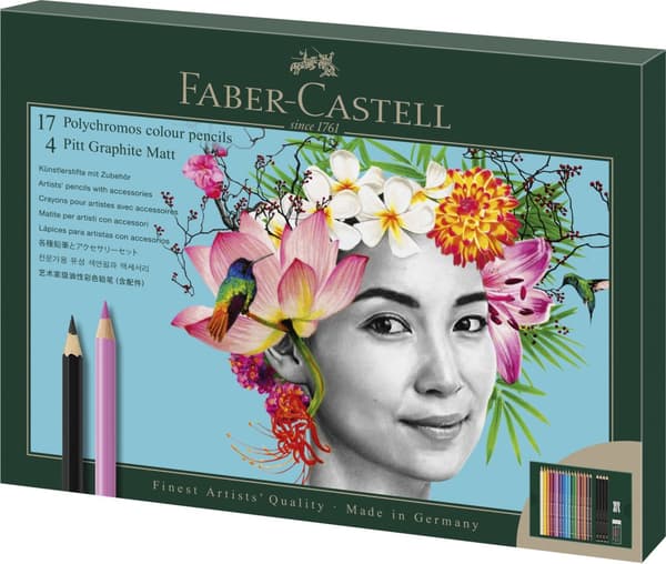 Gavesett Polychromos & Pitt Graphite Matt Small 17 deler Faber Castell