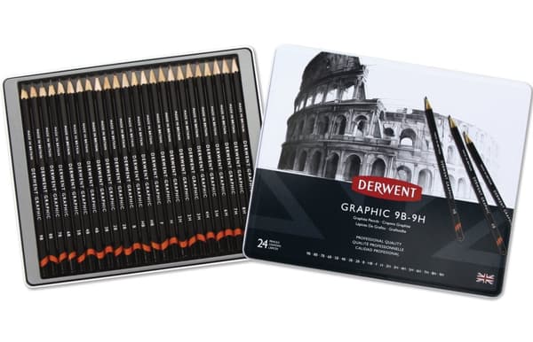 Skisspennor Graphic 24-pack i metalllåda Derwent