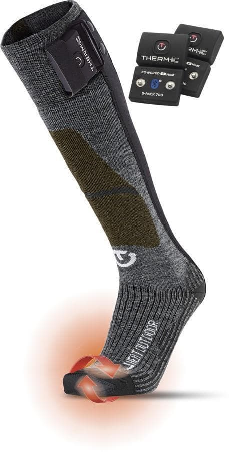 THERMIC POWERSOCK HEAT FUSION OUTDOOR + S-PACK 1400B, socka med batteri storlek 45-47 (+1400 bluetooth batteripack)
