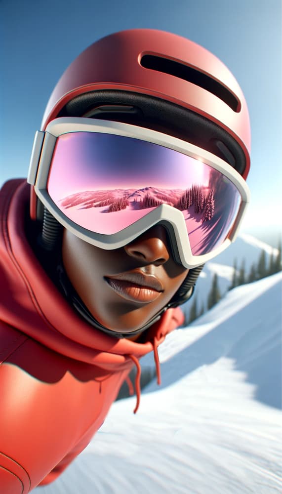 Skibriller / Snowboardbriller Hvid - Pink spejlglas
