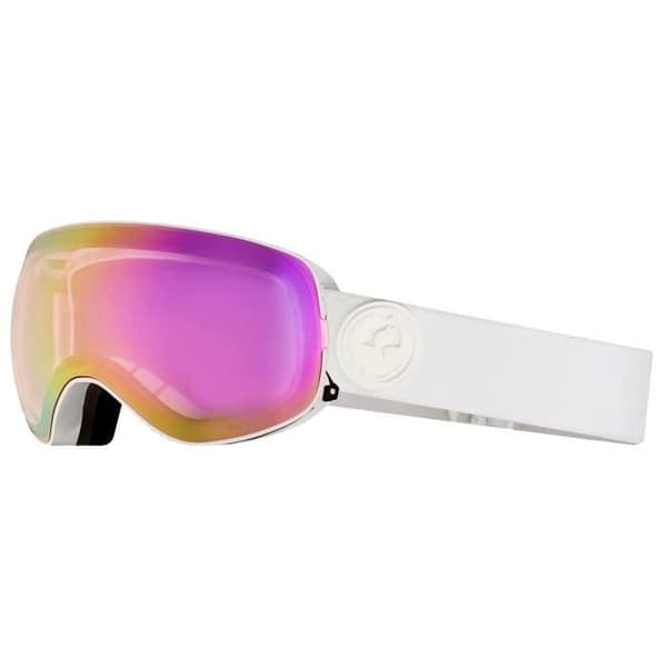 Skidmask - Dragon - X2S - Vit - Rosa - 2 överdimensionerade skärmar