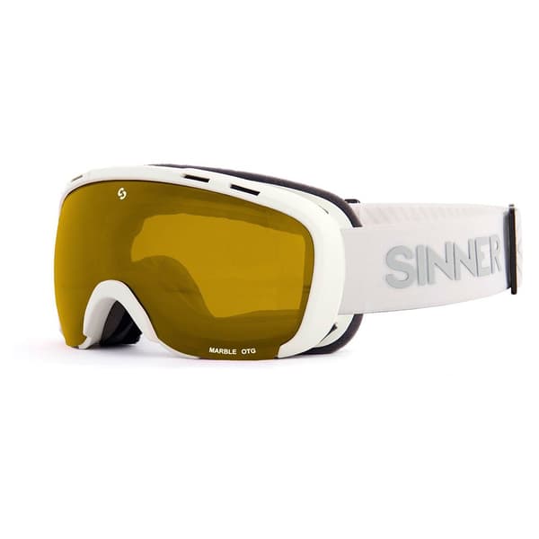 Sinner Skibriller Marble Otg Hvid Double Full Gold Mirror/ CAT3