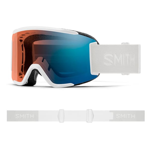 Smith Squad S Laskettelulasit Valkoinen ChromaPop Pro Photochromic Blue Mirror/CAT2-3