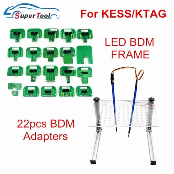 LED BDM-ram, 22 stycken adaptrar, 4 stycken probepennor, LED BDM FRAME