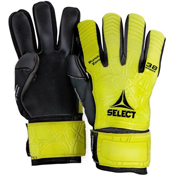 Select 38 Advance Maalivahdin Hanskat Kelta-Musta 17677 10