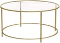 Miniatyrbild 1 av 8: Rund Soffbord Glas - Guld - 84 cm