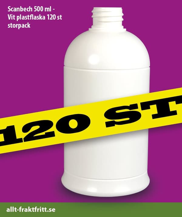 Scanbech 500 ml - Vit plastflaska 120 st storpack