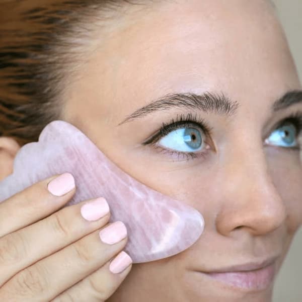 Naturlig Gua Sha Sten - Ægte mineralsten – Rose Quartz