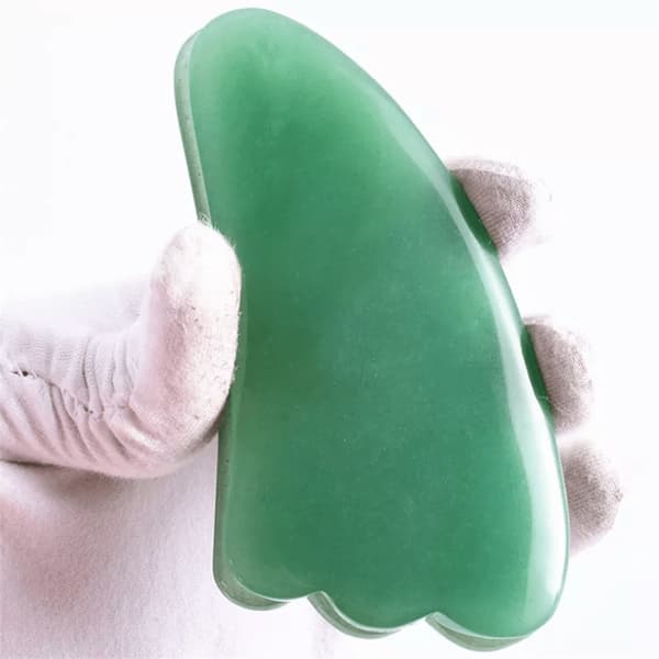 Naturlig Gua Sha Sten - Ægte mineralsten – Grøn Jade