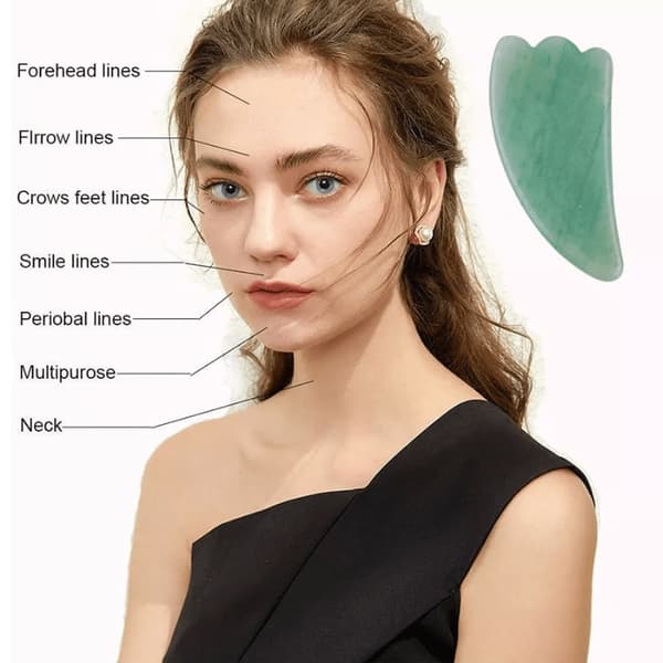 Naturlig Gua Sha Sten - Ægte mineralsten – Grøn Jade