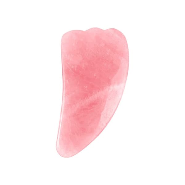 Naturlig Gua Sha sten - ægte mineralsten - Rose Quartz Stor