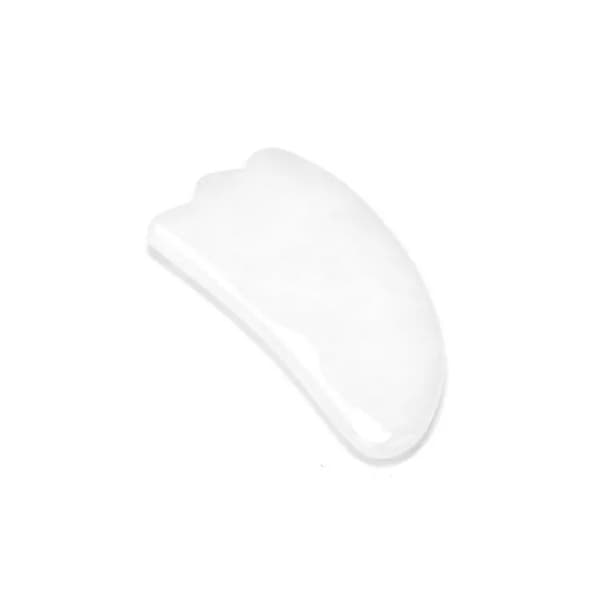 Naturlig Gua Sha Sten - Äkta Mineralsten - Vit Jade Stor