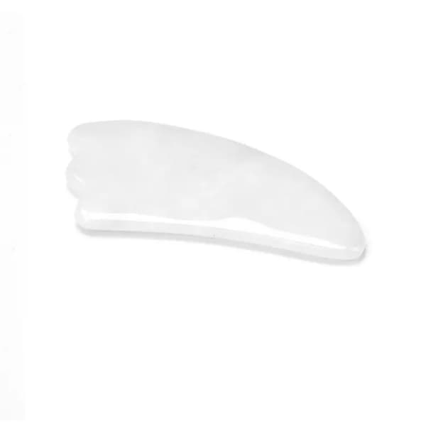Naturlig Gua Sha Sten - Äkta Mineralsten - Vit Jade Stor