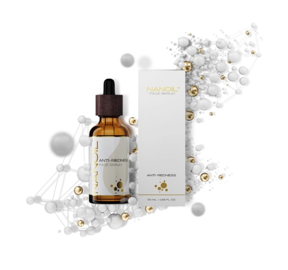 Nanoil Anti-Redness Face Serum - Lindrande Serum för Kopparhud, Minskad Rodnad, Lindring och med Lugnande Effekt, 50 ml
