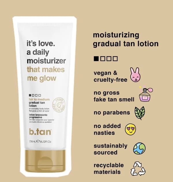 B.tan b.tan it´s love a daily moisturizer 236ml gradual tan lotion