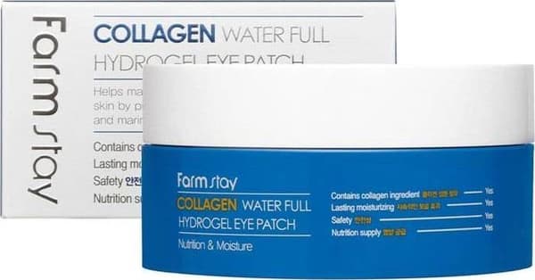 FARM STAY Collagen Water Full Hydrogel Eye Patch 90 g - Collagen hydrogel ögonplåster 60 st