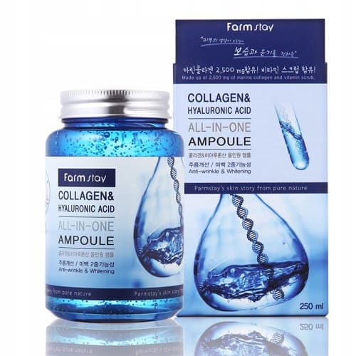 FARM STAY Kollagenampull 250 ml - Ampull med hyaluronsyra och kollagen
