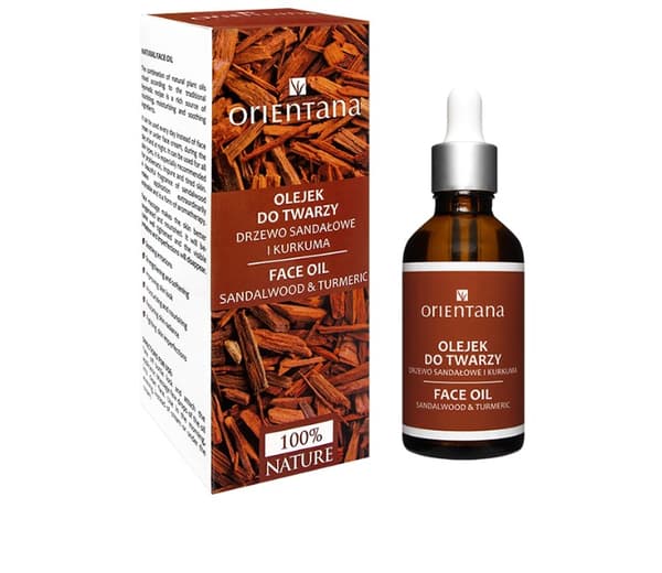 Orientana Sandalwood & Kurkuma-kasvoöljy 50 ml - Santelipuu- ja kurkuma-kasvoöljy