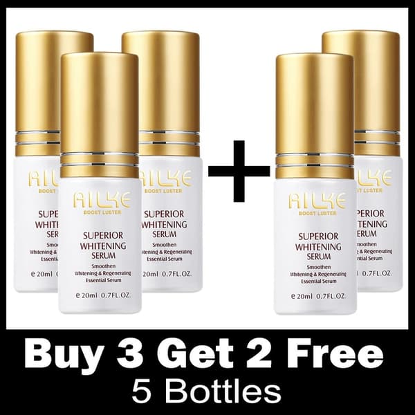 AILKE Super Whitening Serum, Djup återfuktning, Minskar mörka fläckar,5 Flaska Serum